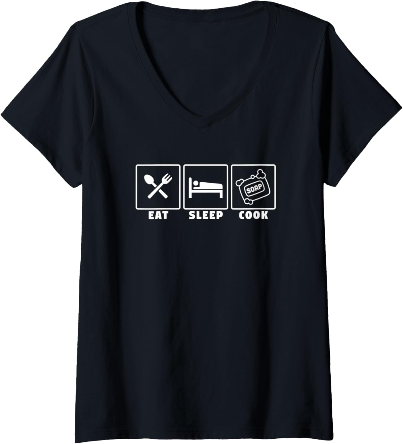 Womens Eat sleep cook soap - saponification soap maker gift V-Neck