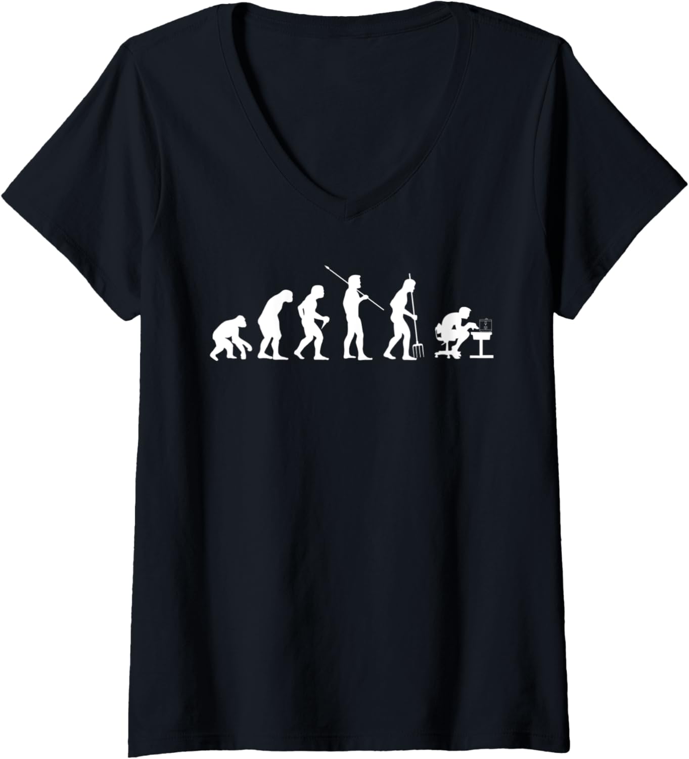 Womens 3D Printer Human Evolution 3D Printer Designer 3D Printer V Neck