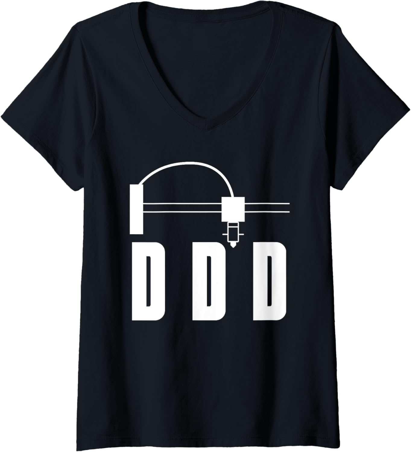 Womens Ddd 3D Printing Printer V Neck