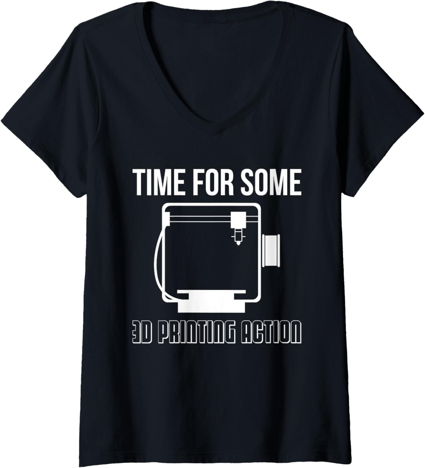Womens Time Some 3D Printing Action 3D Printing Printer V Neck