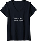 Womens Yarn is My Spirit Animal Funny Yarn Humor V-Neck