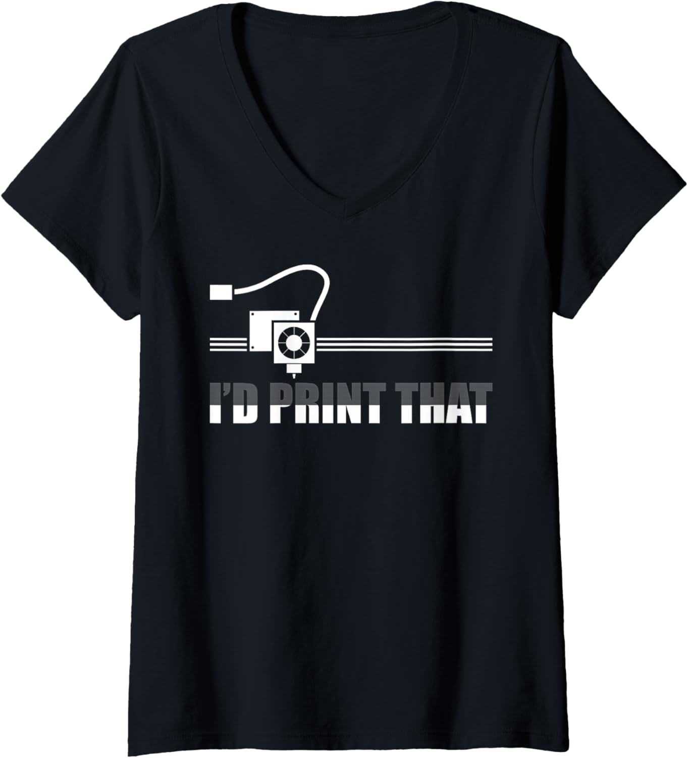 Womens Id Print That 3D Printer 3D Printing V Neck