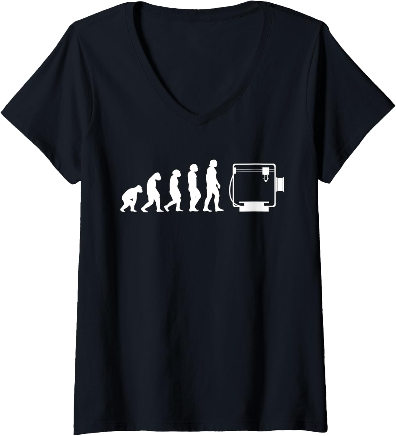 Womens Evolution 3D Printing Printer V Neck