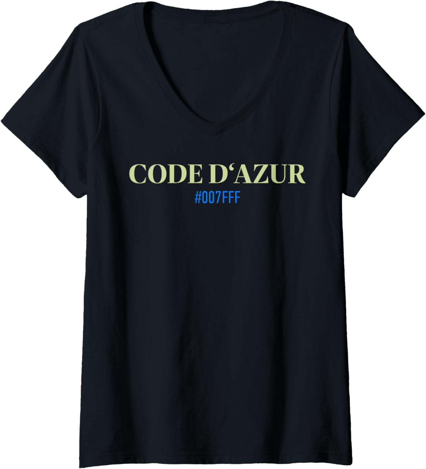 Womens Code Dazur Wordplay Pun Cote Dazur Blue Color Code Witty V