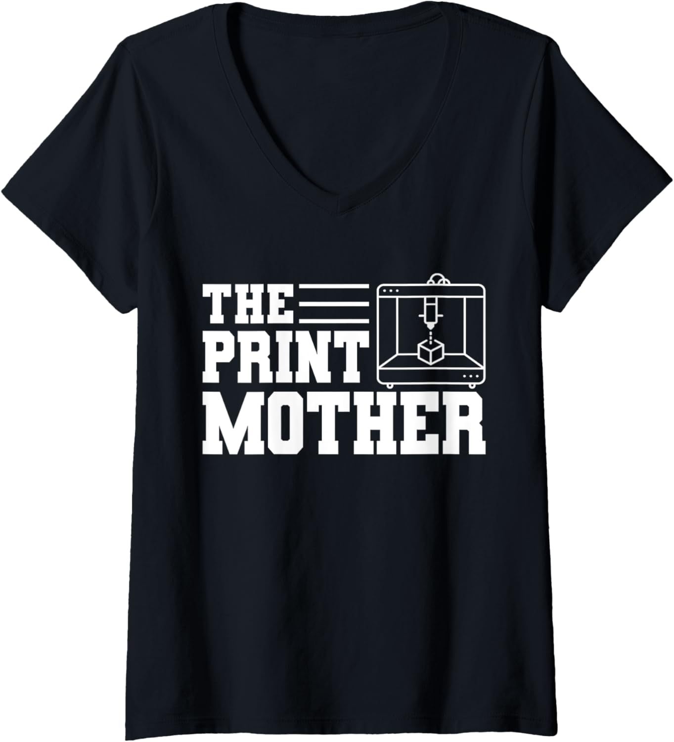 Womens Print Mother Mothers Day Mom 3D Printing Printer V Neck