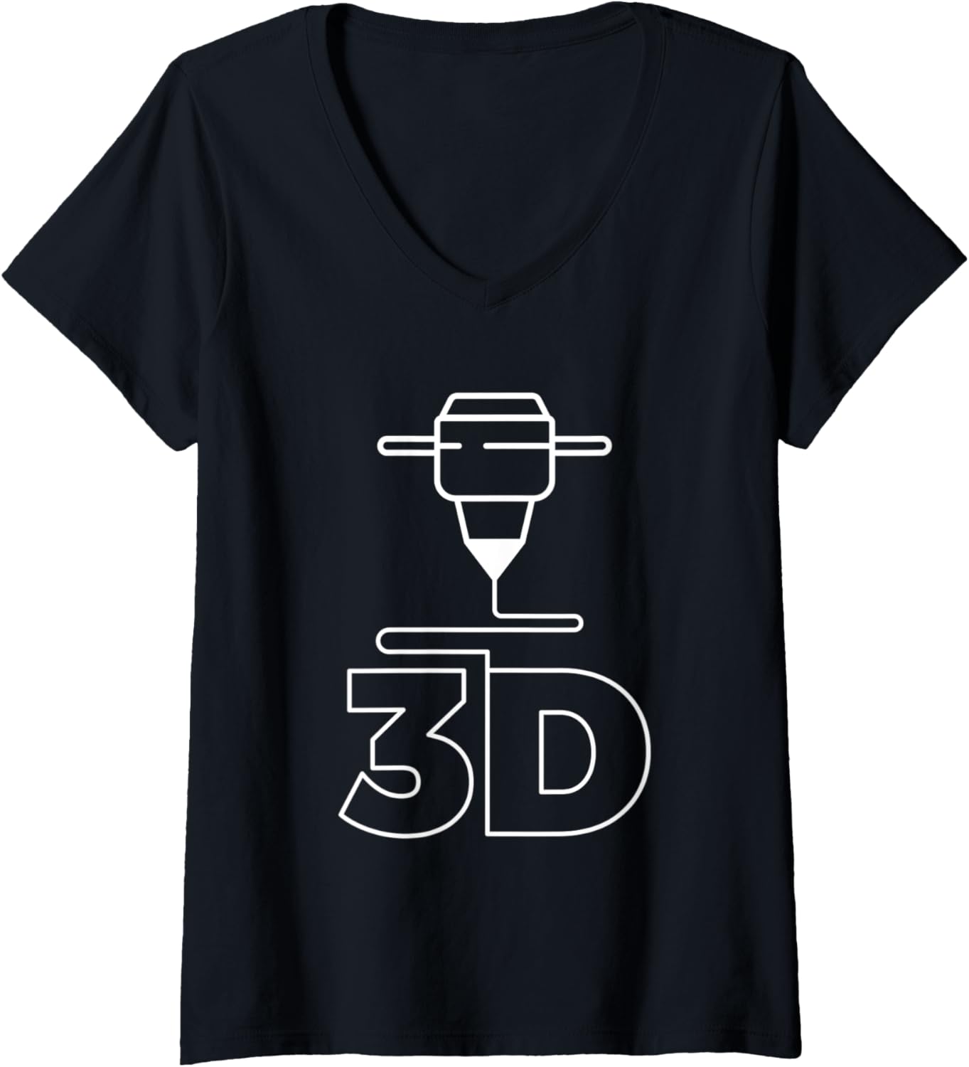 Womens 3D Printing Filament Printer Nozzle V Neck