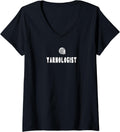 Womens Funny Yarnologist Shirt Gift Knitters Crocheters Yarn V-Neck