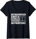 Womens Funny 3D Printing 3D Art Printer Designer 3D Printer V Neck