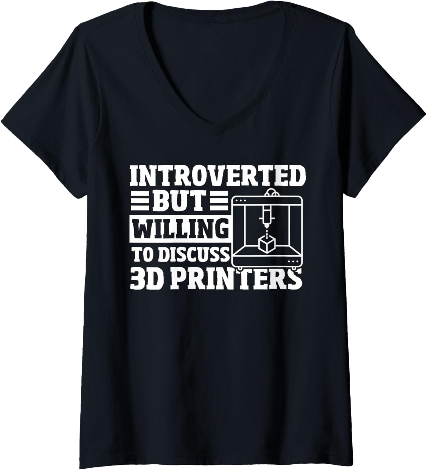 Womens Funny 3D Printing 3D Art Printer Designer 3D Printer V Neck