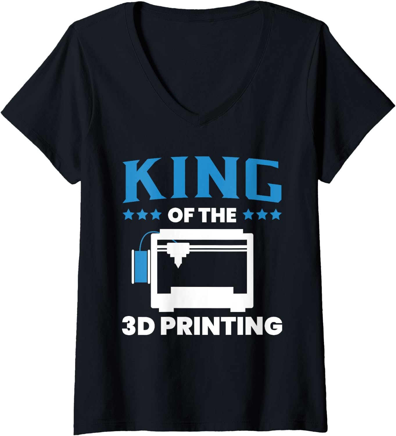 Womens King Of 3D Printing Printer V Neck