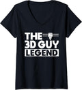 Womens 3D Guy Legend 3D Printing Printer V Neck