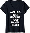 Womens World's Best Machine Hoop Maker Helper V-Neck