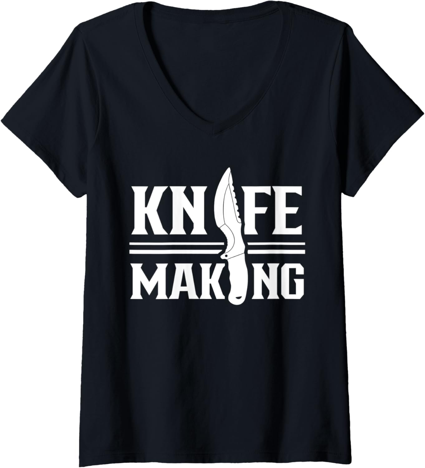 Womens Knife Making Lover Knives Maker Hobby V-Neck