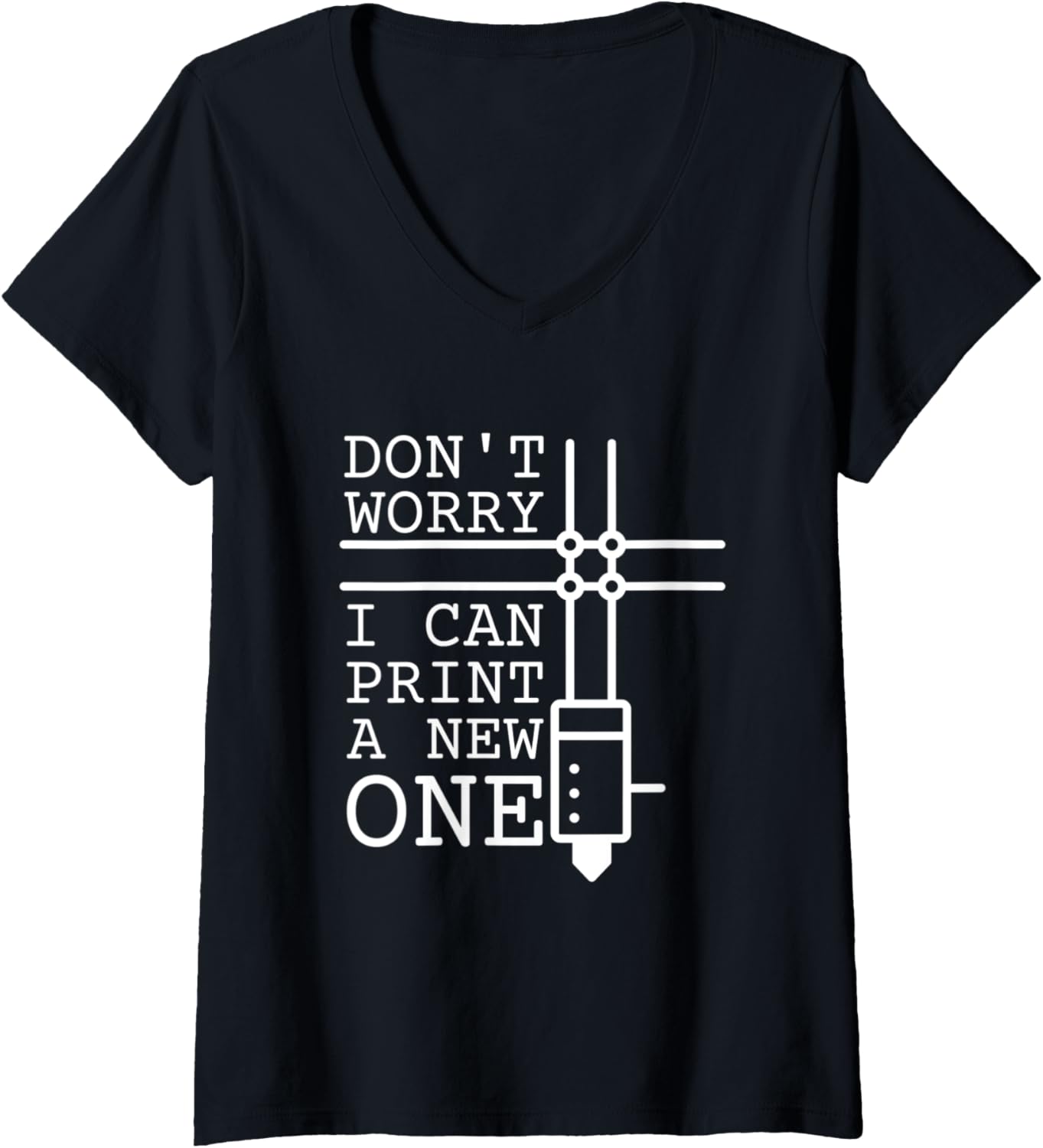 Womens 3D Printing 3D Printer 3D Filament V Neck