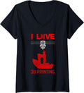 I Love 3D Printing Benchy Extruder Red 3D Printing Fan V Neck