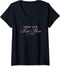 Womens Sleep Less, Knit More - funny knitting knitter yarn gift V-Neck