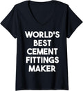 Womens World's Best Cement Fittings Maker V-Neck