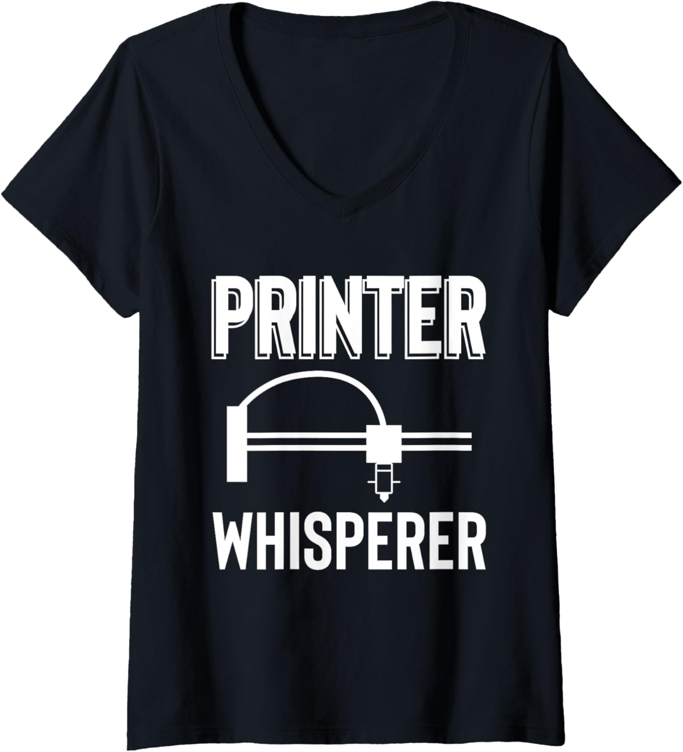 Womens Printer Whisperer 3D Printing Printer V Neck