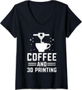 Womens Coffee 3D Printing Caffeine Drinker Nozzle 3D Printer V Neck