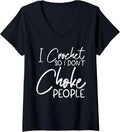 Womens I Crochet. Peace Love Crocheting. Knitting Crocheting. Yarn V-Neck
