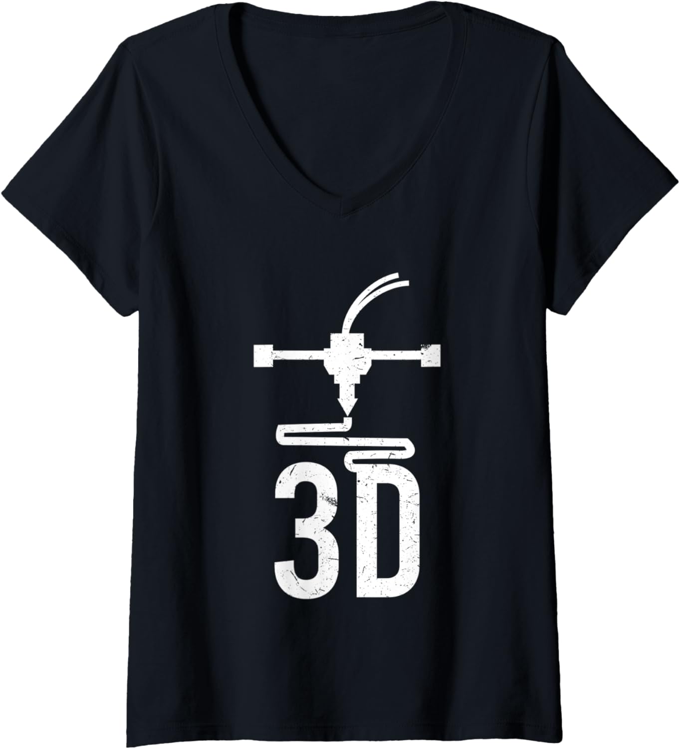 Womens 3D Printer Nozzle Design Cool 3D Printing Machine Geek V Neck