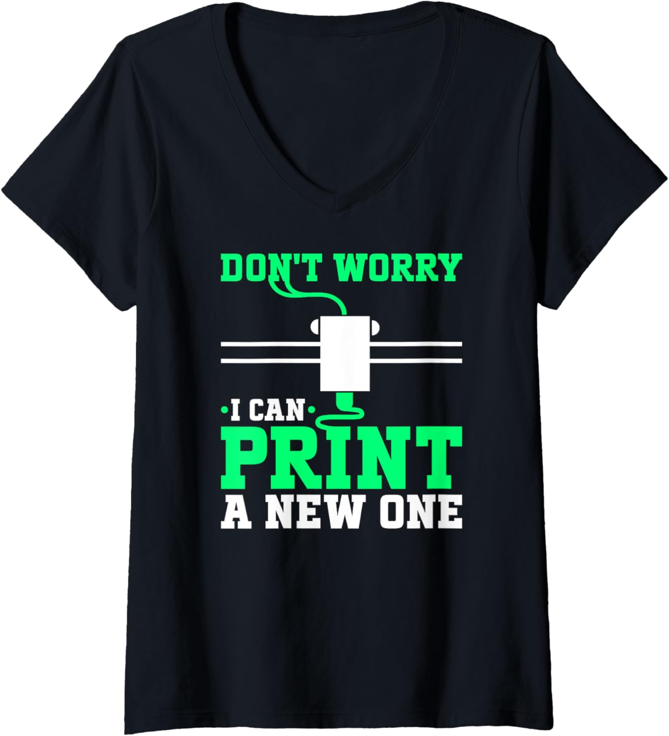Womens 3D Printer Print A New One 3D Printing V Neck