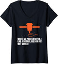 Womens 3D Printing Guy Definition Printer V Neck