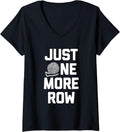Womens Funny Crochet Shirt: Just One More Row T-Shirt funny yarn V-Neck