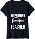 Womens 3D Printing Teacher 3D Printing Printer V Neck