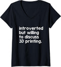 Womens Cool Print 3D Printing Funny 3D Printer Enthusiasts V Neck