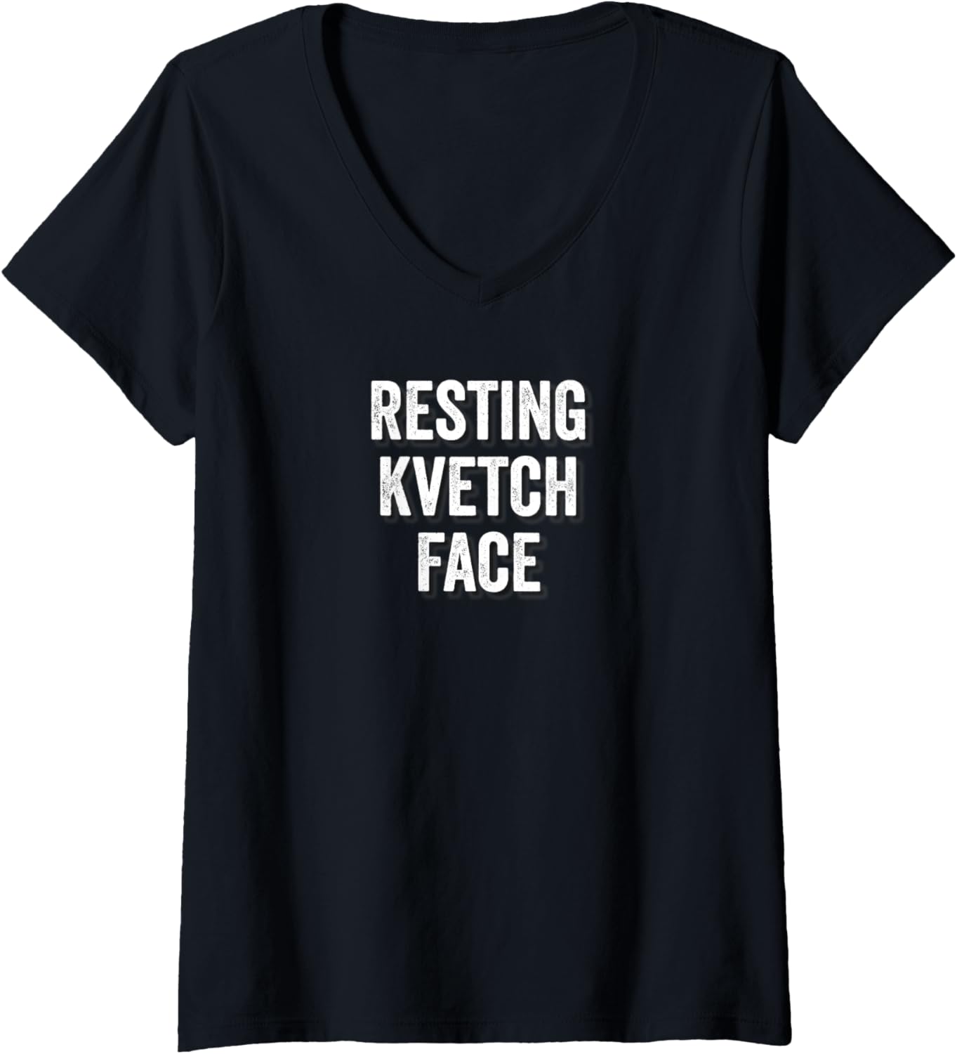 Womens Resting Kvetch Face Funny Complain Yiddish Jewish Yenta V Neck