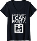 Womens Funny 3D Printing Men 3D Printer Nerd Print Hobby V Neck