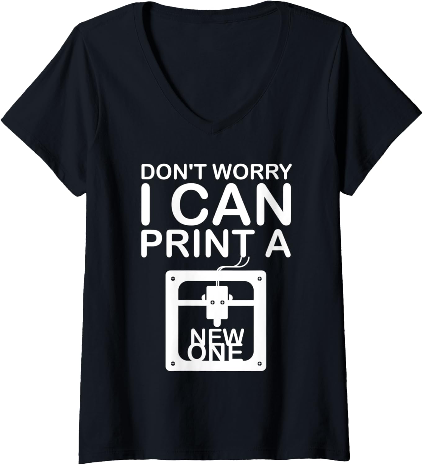 Womens Funny 3D Printing Men 3D Printer Nerd Print Hobby V Neck