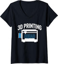 Womens 3D Printing Squad Printer V Neck