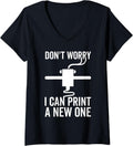 Womens 3D Printer Funny 3D Printing Geeks V Neck