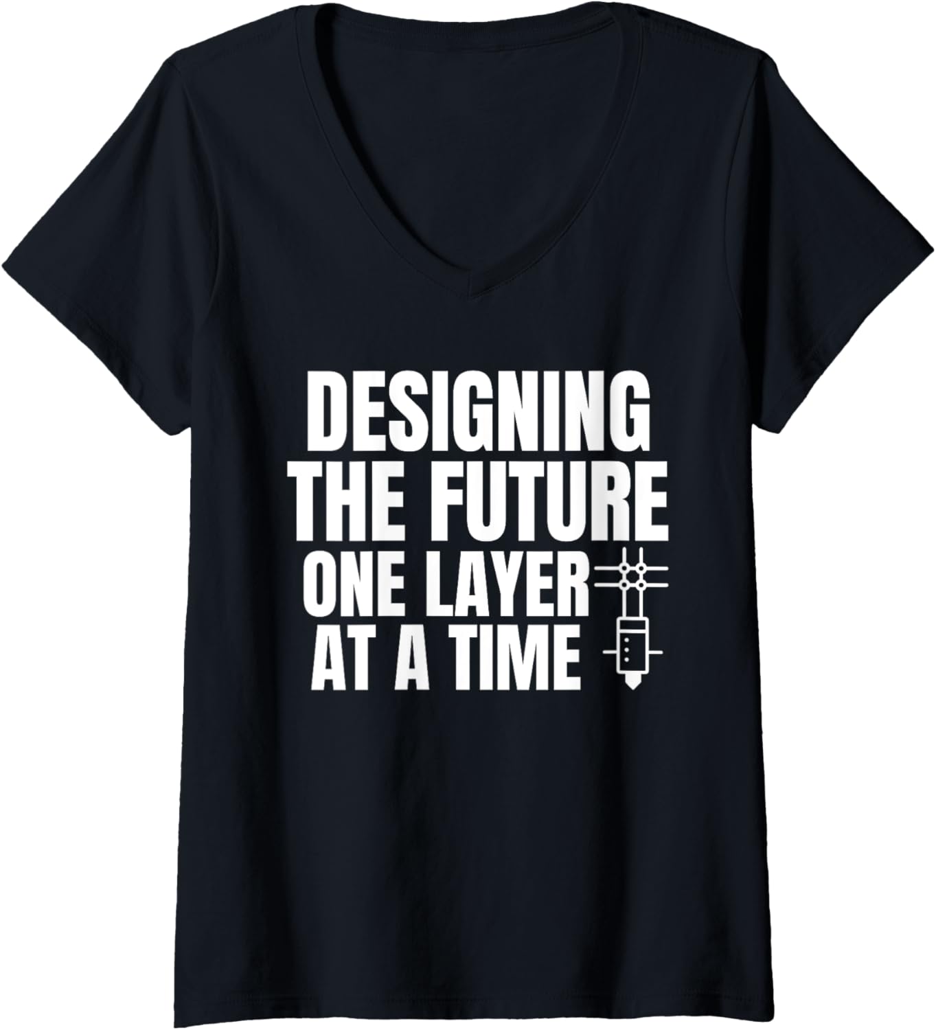 Womens Designing Future 3D Printer Printing V Neck
