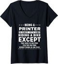 Womens Printer Job Is Easy Like Riding Bike On Fire Funny V