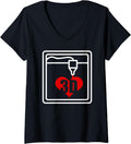 Womens Love 3D Printing Heart Filament 3D Printer Tech V Neck