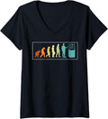 3D Printing Printer Geek Technology Retro Vintage Evolution V Neck