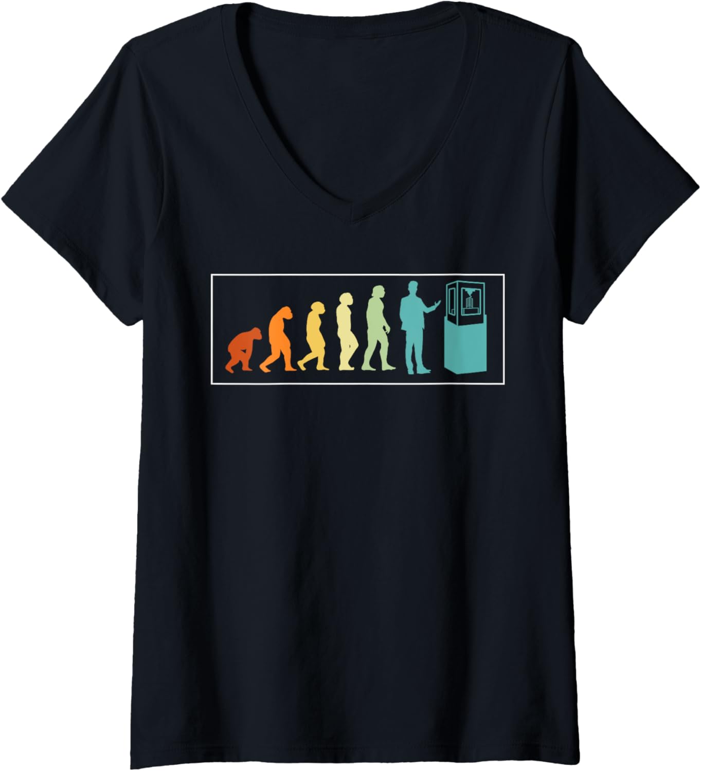 3D Printing Printer Geek Technology Retro Vintage Evolution V Neck