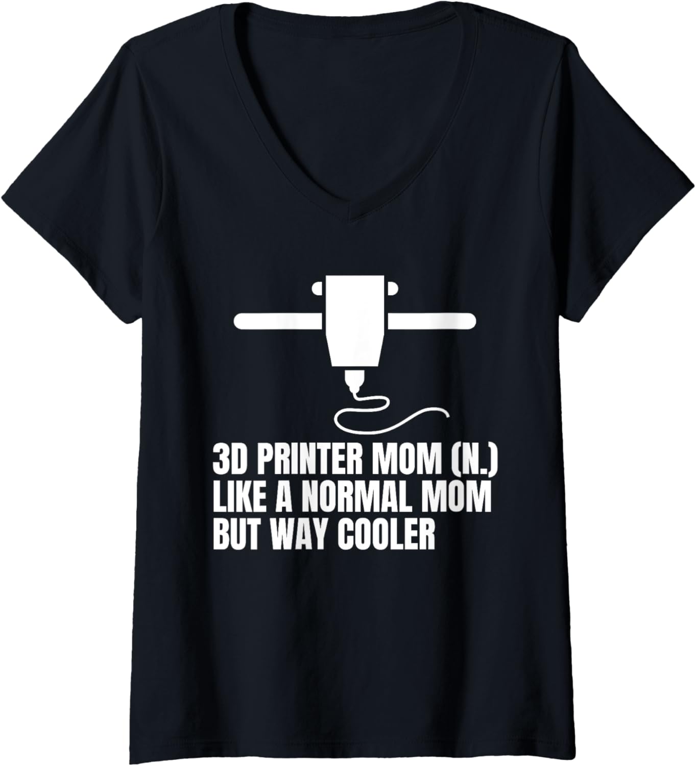 Womens 3D Printing Mom Definition Mothers Day 3D Printing Printer V Neck