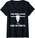 Womens Funny 3D Printing Designs Mom Women 3D Printer Enthusiasts V Neck