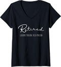 Womens Retired Goodbye Tension Hello Pension Retirement V Neck