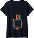 Womens Printer Design 3D Printing V Neck