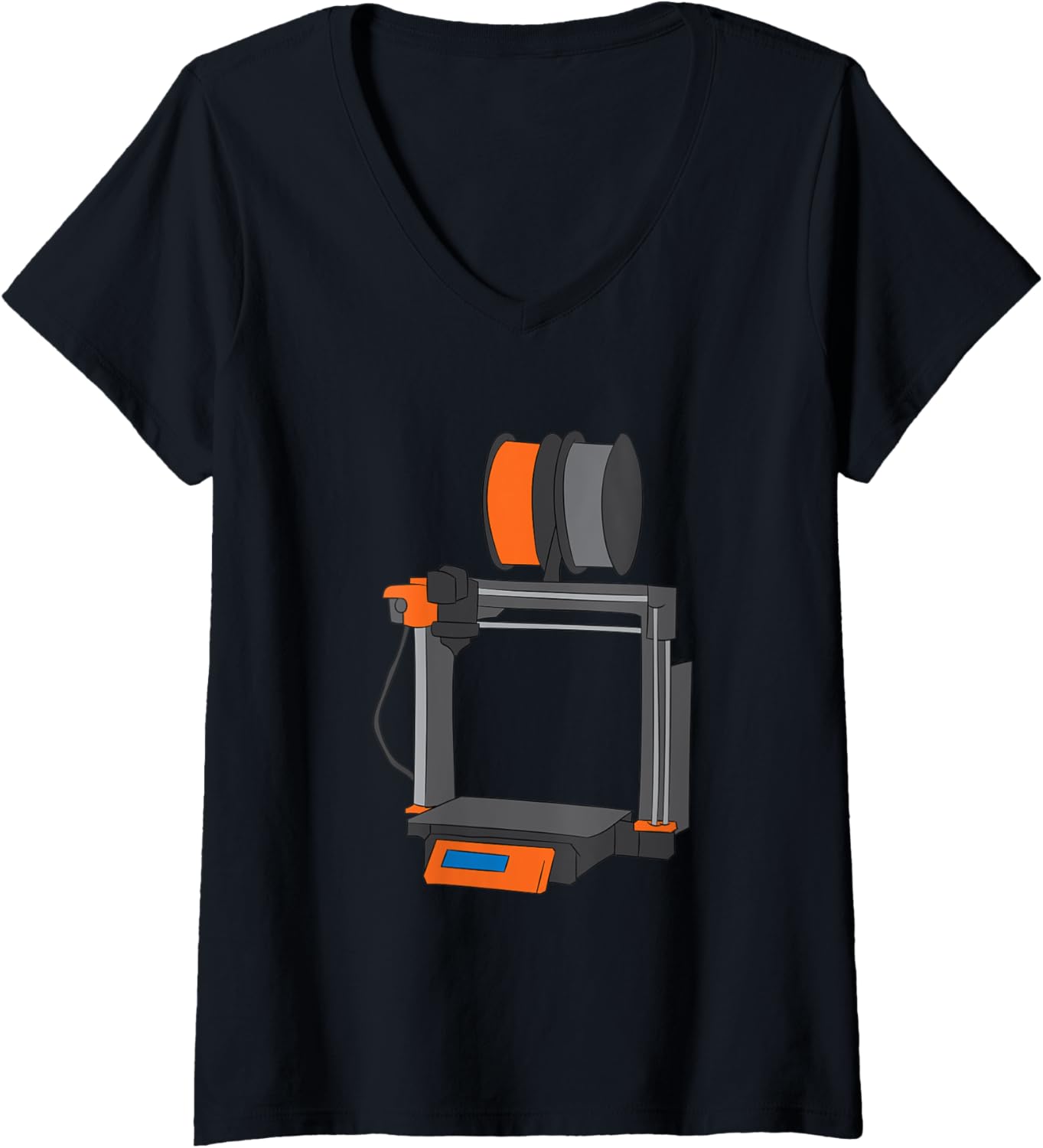 Womens Printer Design 3D Printing V Neck
