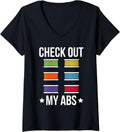 Womens Check Out My Abs 3D Printing Printer V Neck