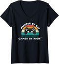 Womens Funny Printer By Day Gamer By Night Print Video Game Lover