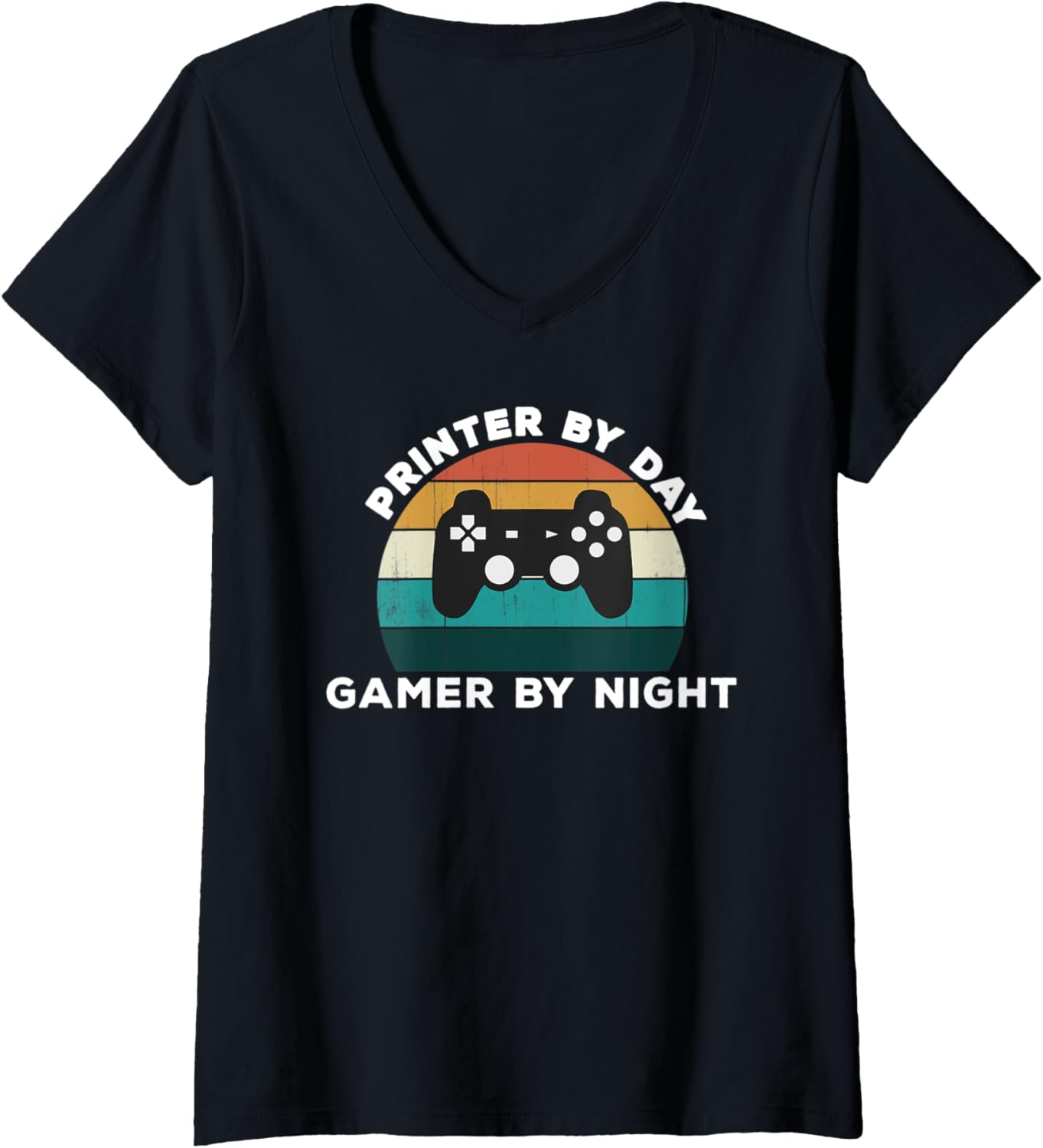 Womens Funny Printer By Day Gamer By Night Print Video Game Lover