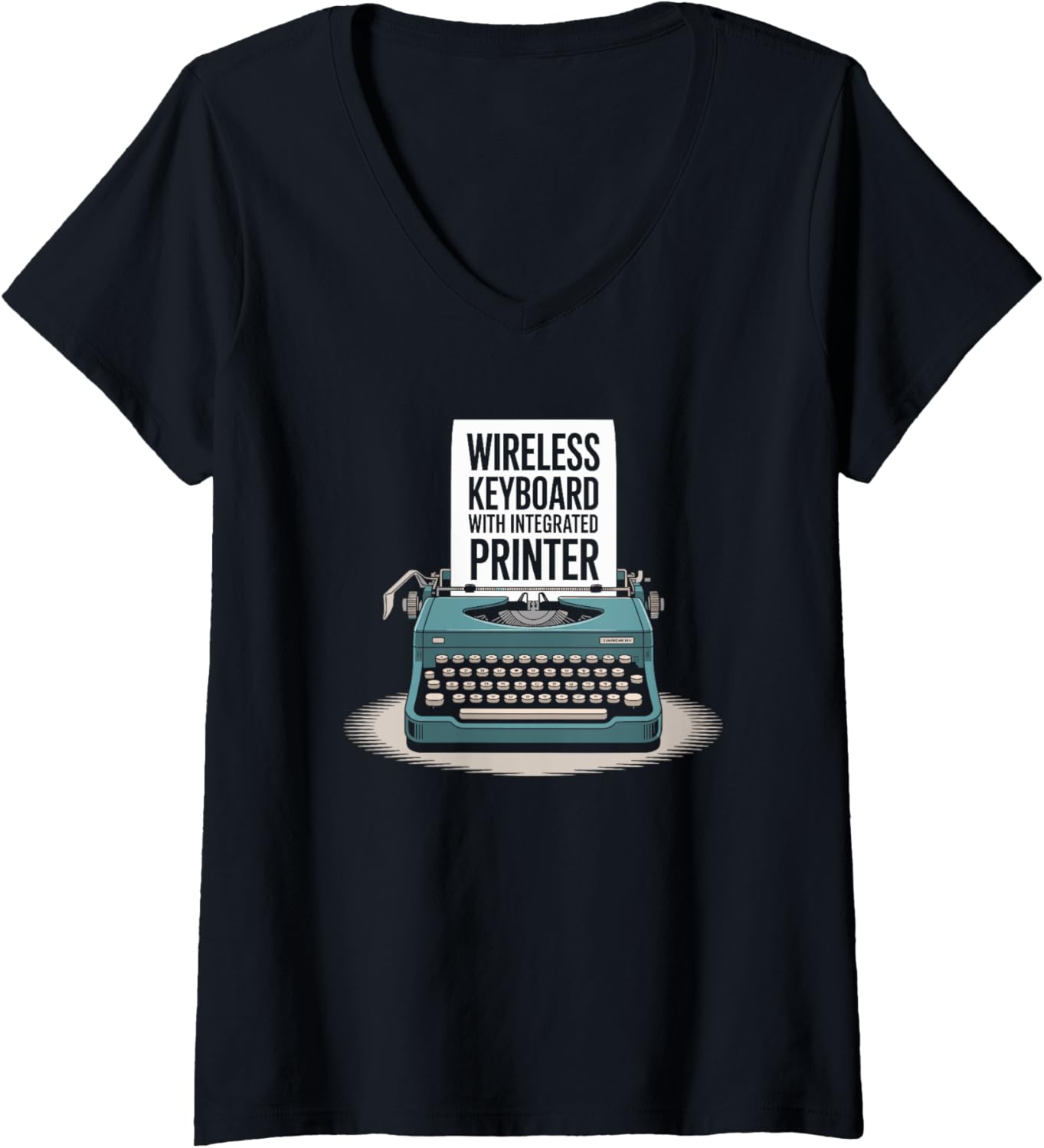 Womens Typewriter Lover Author Creative Writing Is My Favorite V Neck