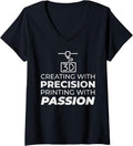 Womens 3D Printer 3D Printing Funny V Neck